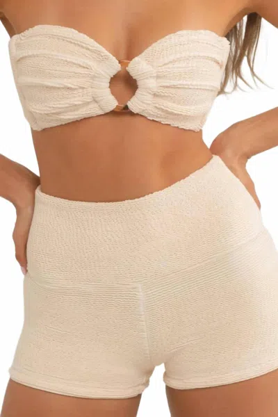 Montce Micro Bike Short In Crema Scrunch In Neutral