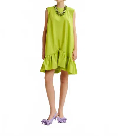 Essential Antwerp Hibernate Ruffle Mini Dress In Citronella In Yellow