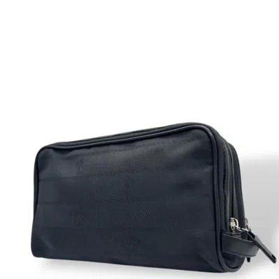 Pre-owned Versace Nylon Pouch () In Black