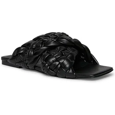 Steve Madden Marina Womens Faux Leather Square Toe Flat Sandals In Multi