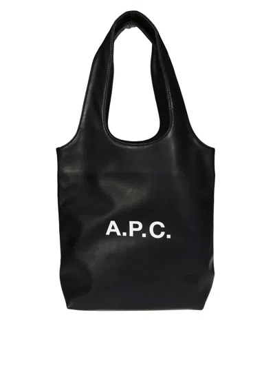 Apc Black Small Tote With Rounded Handle In Black