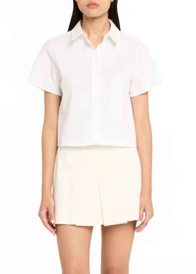 Frame The Seersucker Cotton Shorts In White