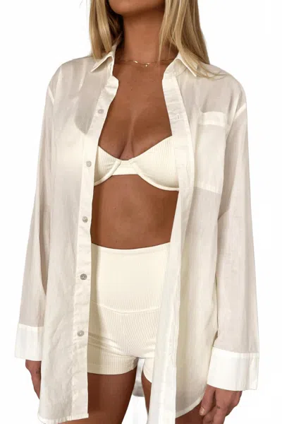 Montce Micro Bike Short In Cream Rib In White