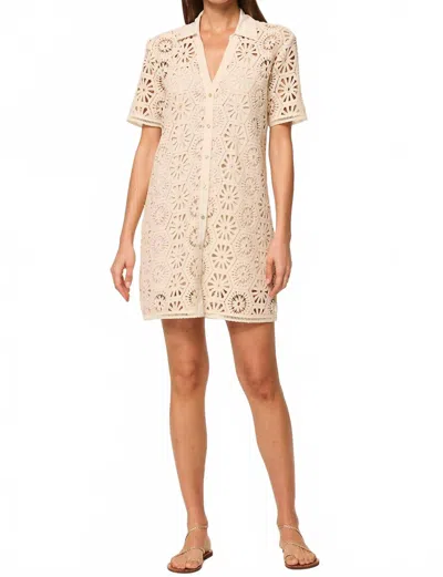 Misa Carmel Summer Crochet Mini Dress In Multi