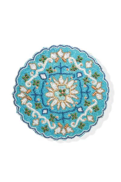 Tiramisu Majestic Azulejo Beaded Placemat In Blue