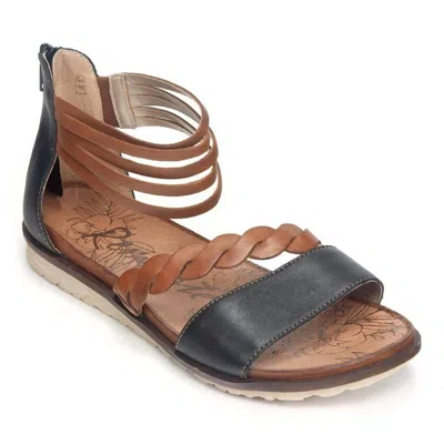 Rieker Women's Back Zip Sandals In Black/brown In Black