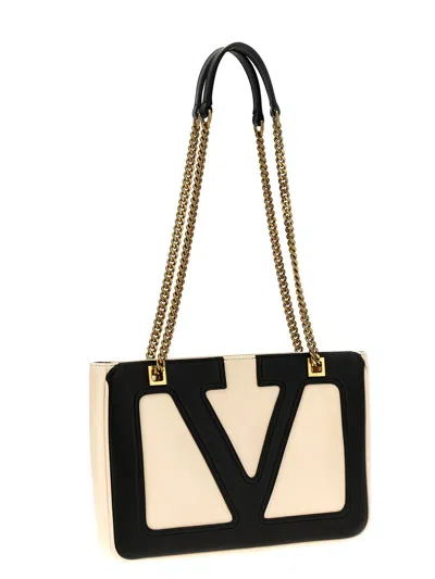 Valentino Butter White Viva Superstar Small Shopping Bag In Multi