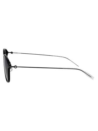 Montblanc Black-ruthenium-grey Metal Sunglasses