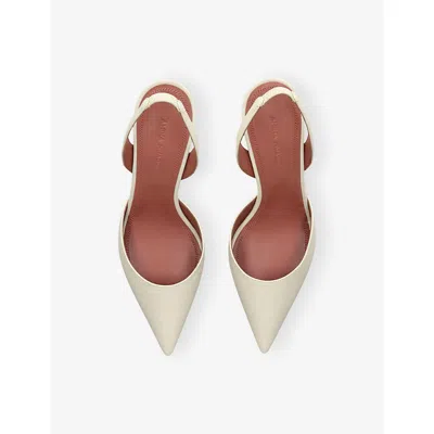 Amina Muaddi Women Holli Leather Slingback Pumps In Neutral