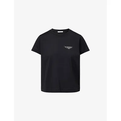 Givenchy Black Crewneck T-shirt With Logo Lettering On Front And Rear In Cotton Woman In Multi