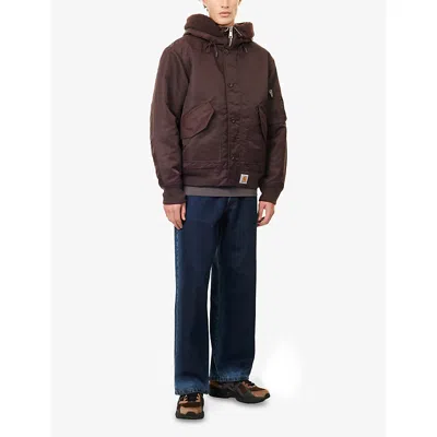 Carhartt Mens Palisander Angelite Hd Oltera Hooded Woven Jacket In Brown