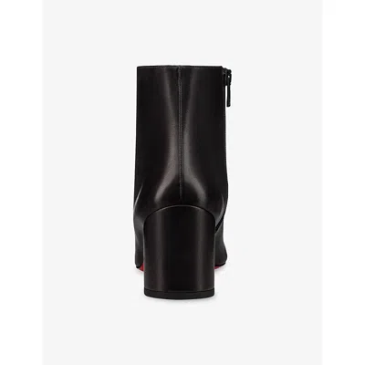 Christian Louboutin Turela Leather Side-zip Red Sole Booties In Black