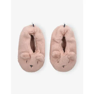Shoe The Bear Pink Kids' Aviaja Bear Faux-fur Slippers Eur 26 / 8.5 Uk In Pink
