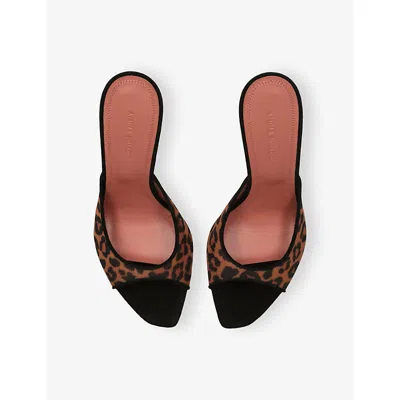 Amina Muaddi Alexa 95 Leopard-print Mesh Mules In Animal Print