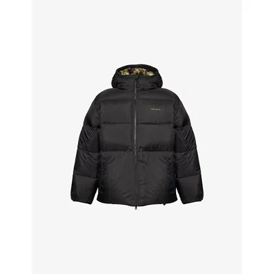 Carhartt Mens Black Camo Duckgreen Toronto Hooded Shell Jacket In Black