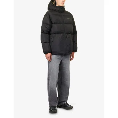 Carhartt Mens Black Camo Duckgreen Toronto Hooded Shell Jacket In Black