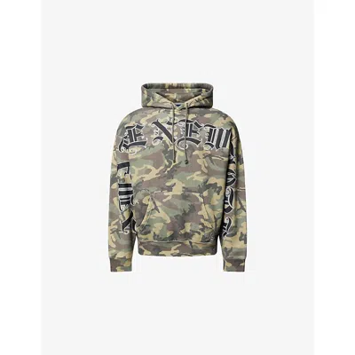 Awake Ny Mens Old English Camouflage Cotton-jersey Hoodie In Animal Print