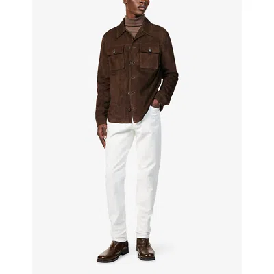 Eleventy Mens Bianco Straight-leg Corduroy Cotton Blend Trousers In White