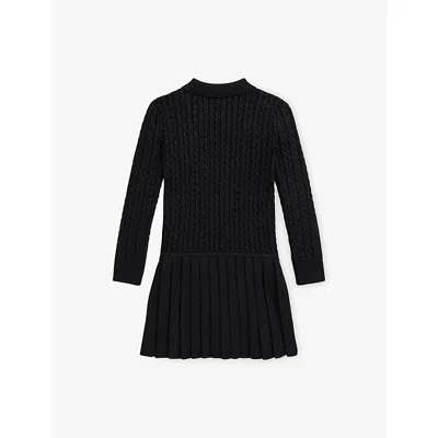 Polo Ralph Lauren Girls 2t-6x Mini-cable Polo Sweater Dress In Black
