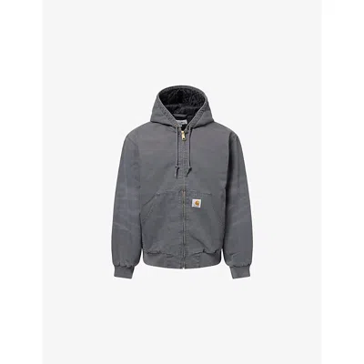 Carhartt Mens Graphite Og Active Hooded Cotton Jacket In Gray