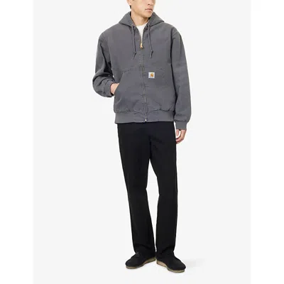 Carhartt Mens Graphite Og Active Hooded Cotton Jacket In Gray
