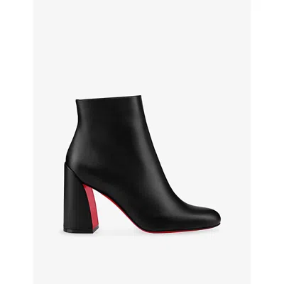 Christian Louboutin Turela Leather Side-zip Red Sole Booties In Multi