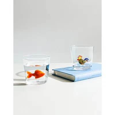 Ichendorf Multicolor Rooster Glass Tumbler 8cm In Multi