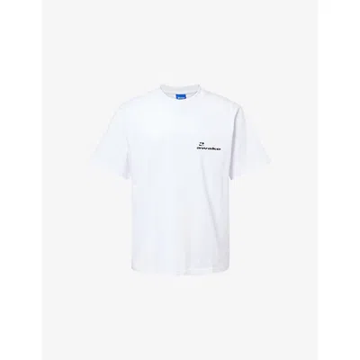 Awake Ny Mens White New York City Crewneck Cotton-jersey T-shirt In White
