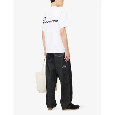 Awake Ny Mens White New York City Crewneck Cotton-jersey T-shirt In White