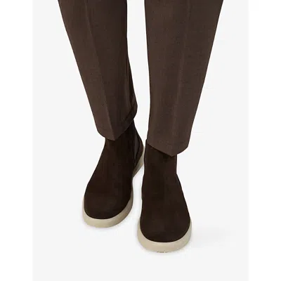 Boggi Milano Womens Brown Atlas Suede Chelsea Boots Eur 43 / 9 Uk In Brown