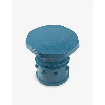 Serax Blue Marie Michielssen Stoneware Side Stool 40cm In Blue