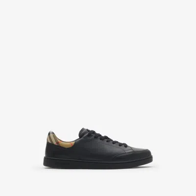 Burberry Set Leather Sneakers In Black