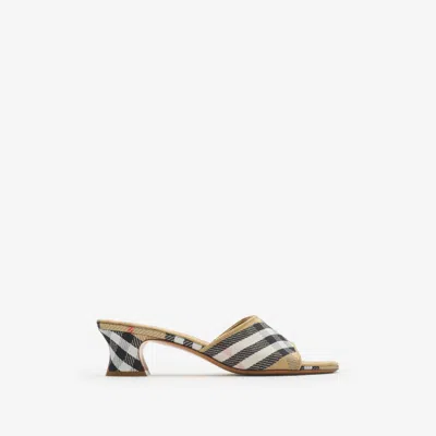 Burberry 45mm Sloane Heeled Sandals In Brown