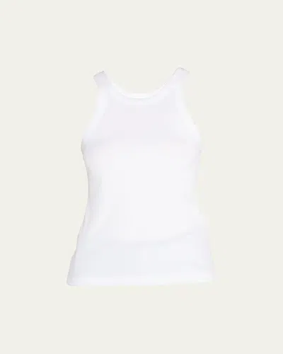 Totême Toteme Women Cotton Ribbed Knit Tank Top In White