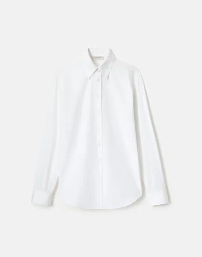 Lafayette 148 Organic Cotton Poplin Tailored Shirt In White