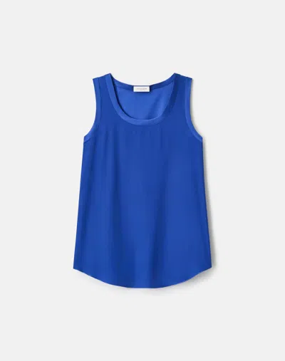 Lafayette 148 Silk Charmeuse Reversible Perla Blouse In Blue