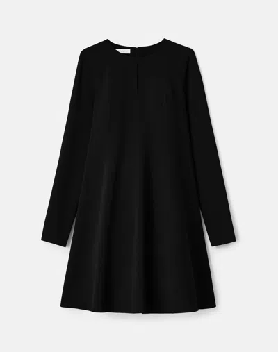 Lafayette 148 Responsible Finesse Crepe A-line Godet Dress In Black