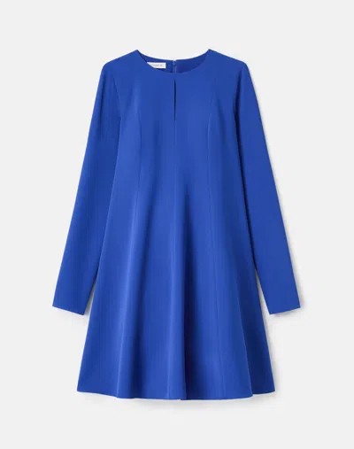 Lafayette 148 Responsible Finesse Crepe A-line Godet Dress In Blue