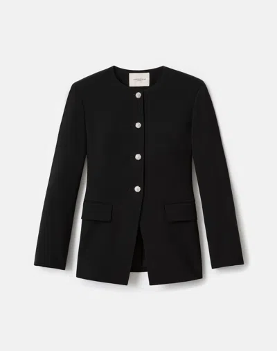Lafayette 148 Responsible Finesse Crepe Cluster Button Jacket In Black