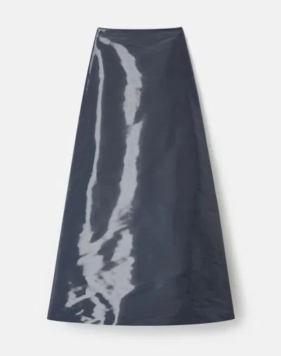 Lafayette 148 Liquid Twill A-line Floor Length Skirt In Gray
