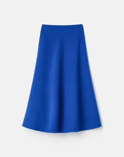 Lafayette 148 Wool-cashmere Double Face Flared Skirt In Blue