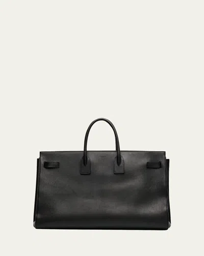 Saint Laurent Men's Sac De Jour Supple Leather Tote Bag In Black