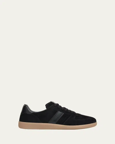 Tom Ford Leather Sneakers With Logo In Black