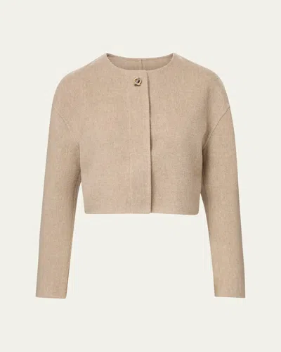 Veronica Beard Philips Cropped Jacket In Oatmeal Melange In Gray