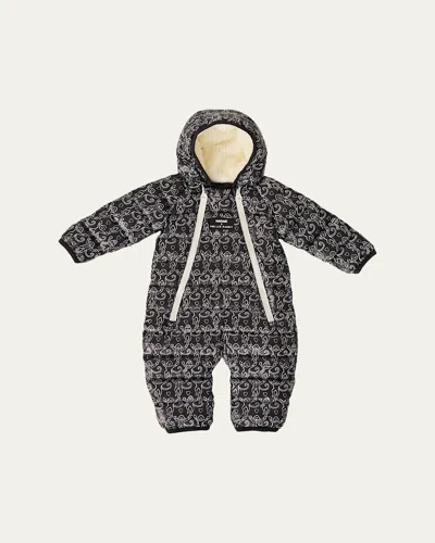Mackage X Roller Rabbit Kid's Bambi Channel Quilt Down Snowsuit In Black