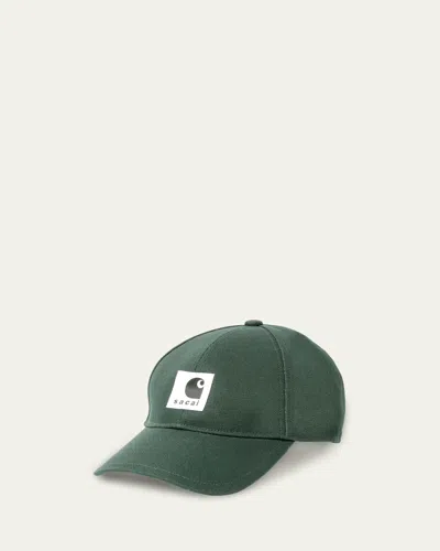 Sacai Men's Duck Baseball Cap In Green