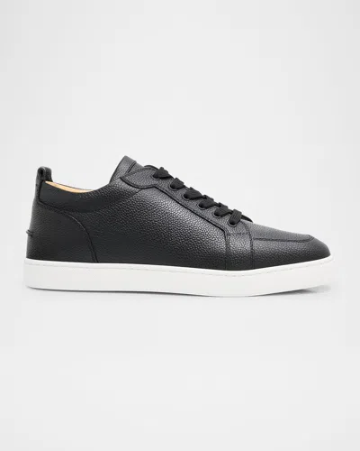 Christian Louboutin Men's Rantulow Leather Low-top Sneakers In Black