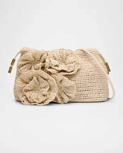 Ulla Johnson Lali Floral Crochet Pouch Clutch Bag In Neutral