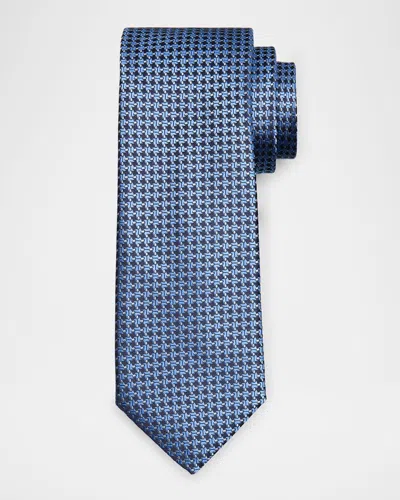 Canali Men's Neat Jacquard Silk Tie In Blue