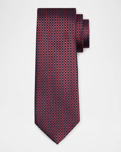 Canali Men's Neat Jacquard Silk Tie In Red